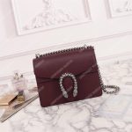 Gucci Dionysus Leather Mini Bag Burgundy