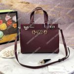 Gucci Zumi Grainy Leather Small Top Handle Bag Burgundy