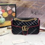 Gucci GG Marmont Small Shoulder Bag Black Cerise