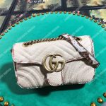 Gucci GG Marmont Raffia Mini Bag Cream Snakeskin Trim