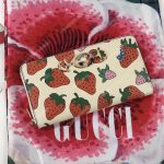 Gucci Zumi Strawberry Print Zip Around Wallet