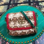 Gucci Marmont Raffia Small Shoulder Bag Red Green