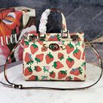 Gucci Zumi Strawberry Print Small Top Handle Bag