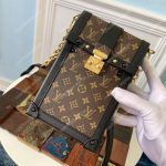 LV Pochette Verticale Trunk Monogram Canvas Black Leather