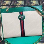 Gucci Online Exclusive Rajah Large Tote Green Trim