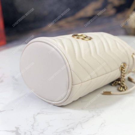 Gucci GG Marmont Mini Bucket Bag White - Image 7