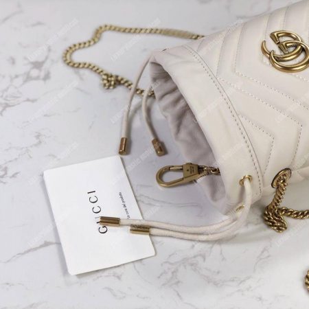 Gucci GG Marmont Mini Bucket Bag White - Image 5