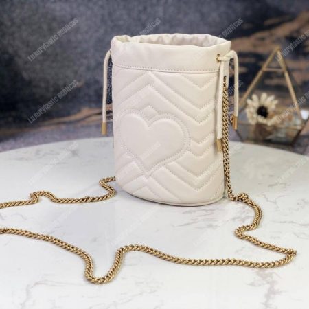 Gucci GG Marmont Mini Bucket Bag White - Image 4