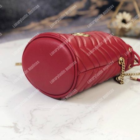 Gucci GG Marmont Mini Bucket Bag Hibiscus Red - Image 7