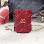 Gucci GG Marmont Mini Bucket Bag Hibiscus Red
