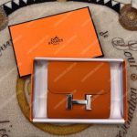 Hermes Constance Compact Wallet Epsom Abricot Palladium Plated