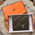 Hermes Constance Compact Wallet Epsom Etoupe Palladium Plated
