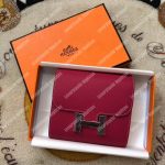 Hermes Constance Compact Wallet Epsom Fuschia Palladium Plated