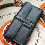 Hermes Jige 29 Clutch Wallet Replica Swift Noir