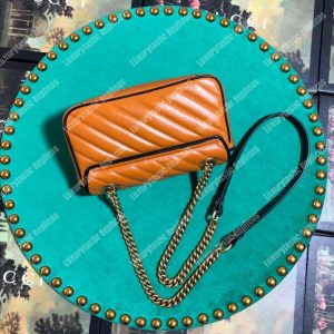 Gucci GG Marmont Matelassé Mini Bag Cognac - Image 3