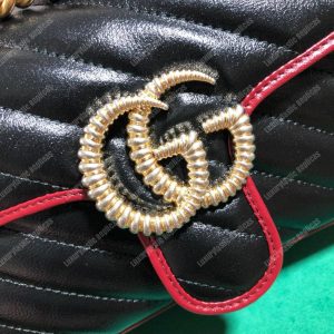 Gucci GG Marmont Matelassé Mini Bag Black Cerise - Image 6