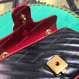 Gucci GG Marmont Matelassé Mini Bag Black Cerise - Image 8