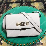 Gucci Zumi Grainy Leather Small Shoulder Bag White