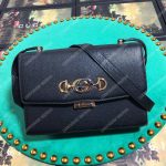 Gucci Zumi Grainy Leather Small Shoulder Bag Black