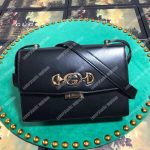 Gucci Zumi Smooth Leather Small Shoulder Bag Black
