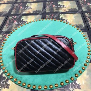 Gucci GG Marmont Matelassé Small Shoulder Bag Black Cerise - Image 5