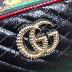 Gucci GG Marmont Matelassé Small Shoulder Bag Black Cerise - Image 6