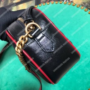 Gucci GG Marmont Matelassé Small Shoulder Bag Black Cerise - Image 7