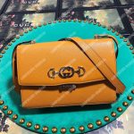 Gucci Zumi Grainy Leather Small Shoulder Bag Cognac