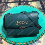 Gucci Zumi Grainy Leather Small Shoulder Bag Green
