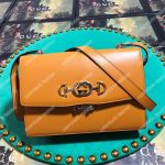 Gucci Zumi Smooth Leather Small Shoulder Bag Cognac