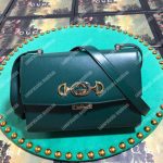 Gucci Zumi Smooth Leather Small Shoulder Bag Green