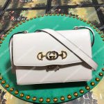 Gucci Zumi Smooth Leather Small Shoulder Bag White