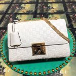 Gucci Padlock Medium Signature Shoulder Bag White