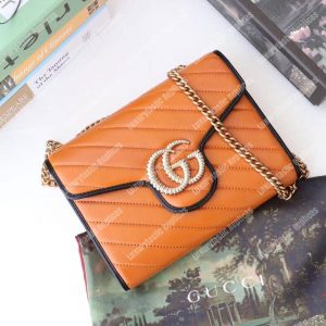 Gucci GG Marmont Quilted Shoulder Bag Cognac - Image 3