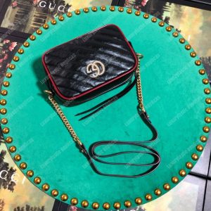 Gucci GG Marmont Matelassé Mini Bag Black Cerise - Image 7
