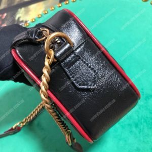 Gucci GG Marmont Matelassé Mini Bag Black Cerise - Image 8