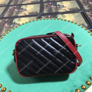 Gucci GG Marmont Matelassé Mini Bag Black Cerise - Image 3