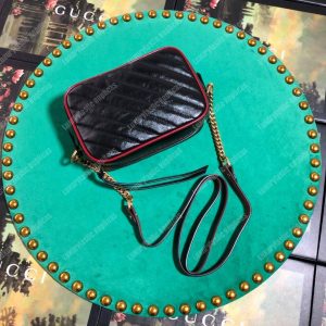 Gucci GG Marmont Matelassé Mini Bag Black Cerise - Image 4