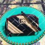 Gucci GG Marmont Matelassé Small Shoulder Bag Black Beige