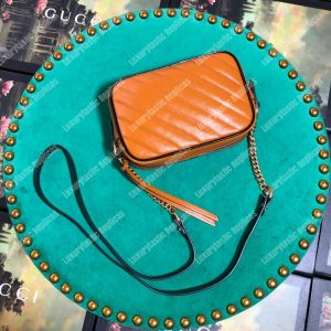 Gucci GG Marmont Matelassé Mini Bag Cognac - Image 3