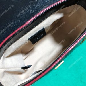 Gucci GG Marmont Mini Top Handle Bag Beige Black Matelassé - Image 9