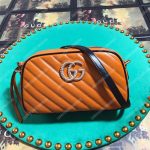 Gucci GG Marmont Matelassé Small Shoulder Bag Cognac