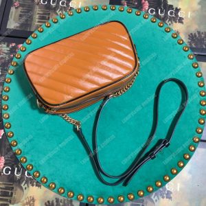 Gucci GG Marmont Matelassé Small Shoulder Bag Cognac - Image 6