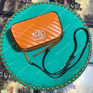 Gucci GG Marmont Matelassé Small Shoulder Bag Cognac - Image 9