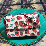 Gucci Zumi Strawberry Print Leather Small Shoulder Bag