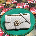 Gucci GG Marmont Medium Matelasse Shoulder Bag White