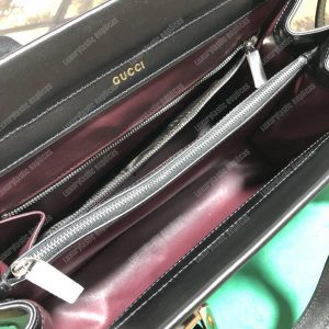 Gucci Zumi Diagonal Stripe Medium Top Handle Bag Black Beige - Image 6