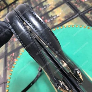 Gucci Zumi Diagonal Stripe Medium Top Handle Bag Black Beige - Image 7