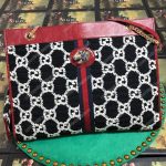 Gucci Rajah GG Tweed Large Tote Black & White