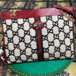 Gucci Rajah GG Tweed Large Tote White & Black